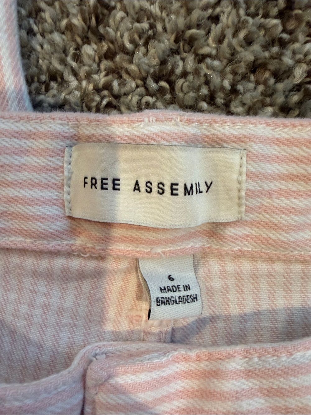 Free Assembly Light Pink Striped Wide Leg Denim - Picture 3 of 5